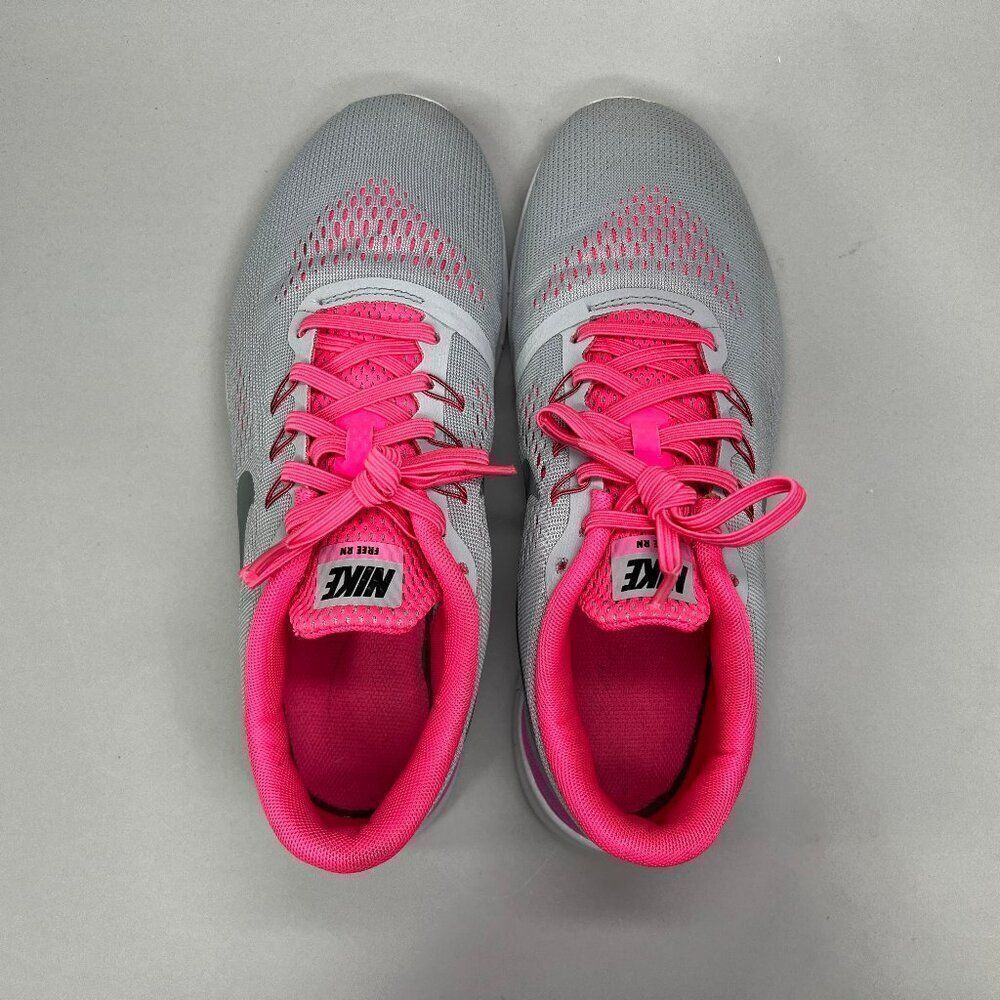 Nike Free RN Running Shoes Girls 7 Grey Pink Athletic Run Training Sneakers - Picture 9 of 12